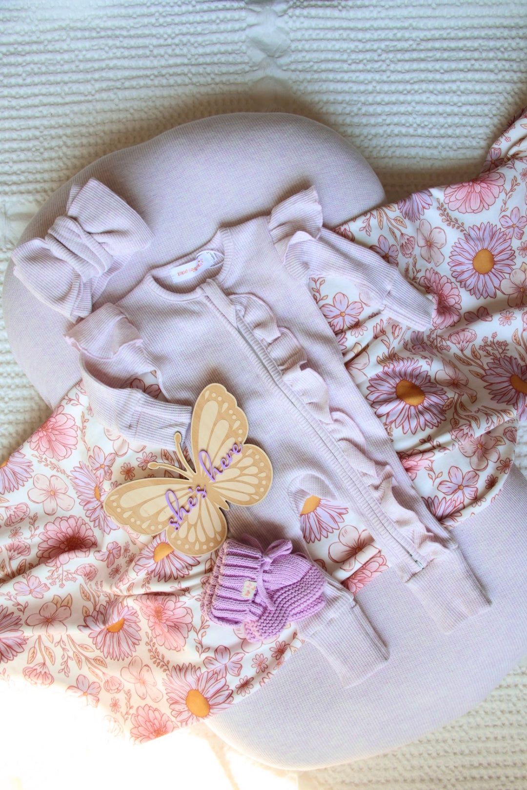 Three Ruffle Zip Romper | Sprinkle Lilac