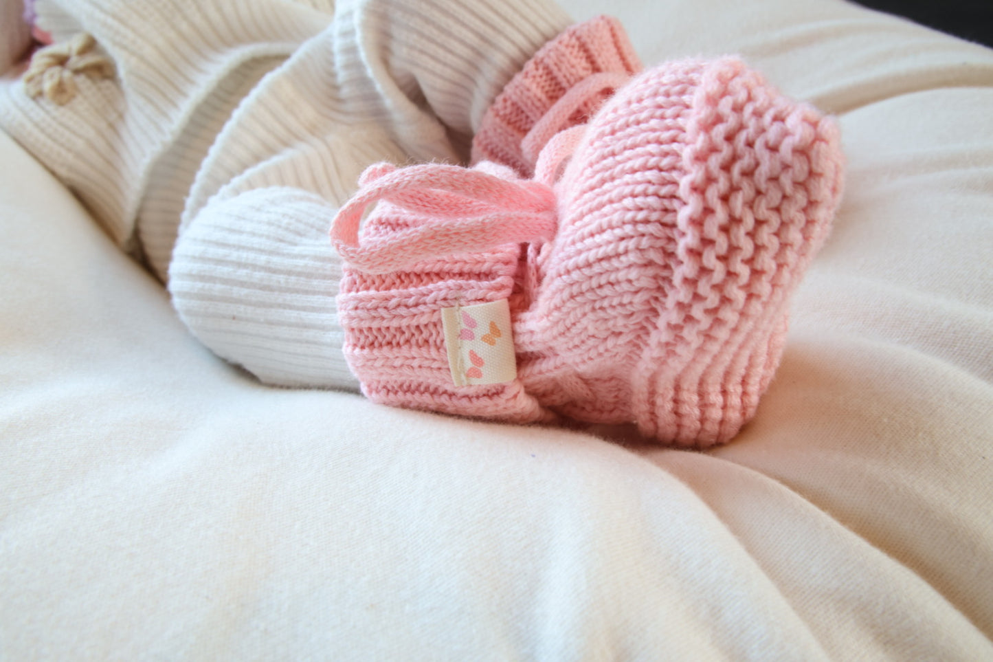 Knitted Pink Booties