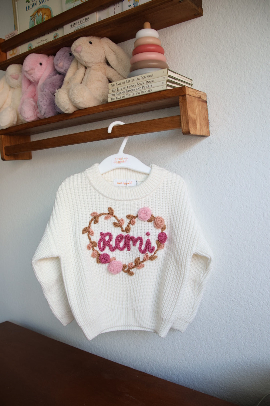 Floral Heart Embroidered Sweater