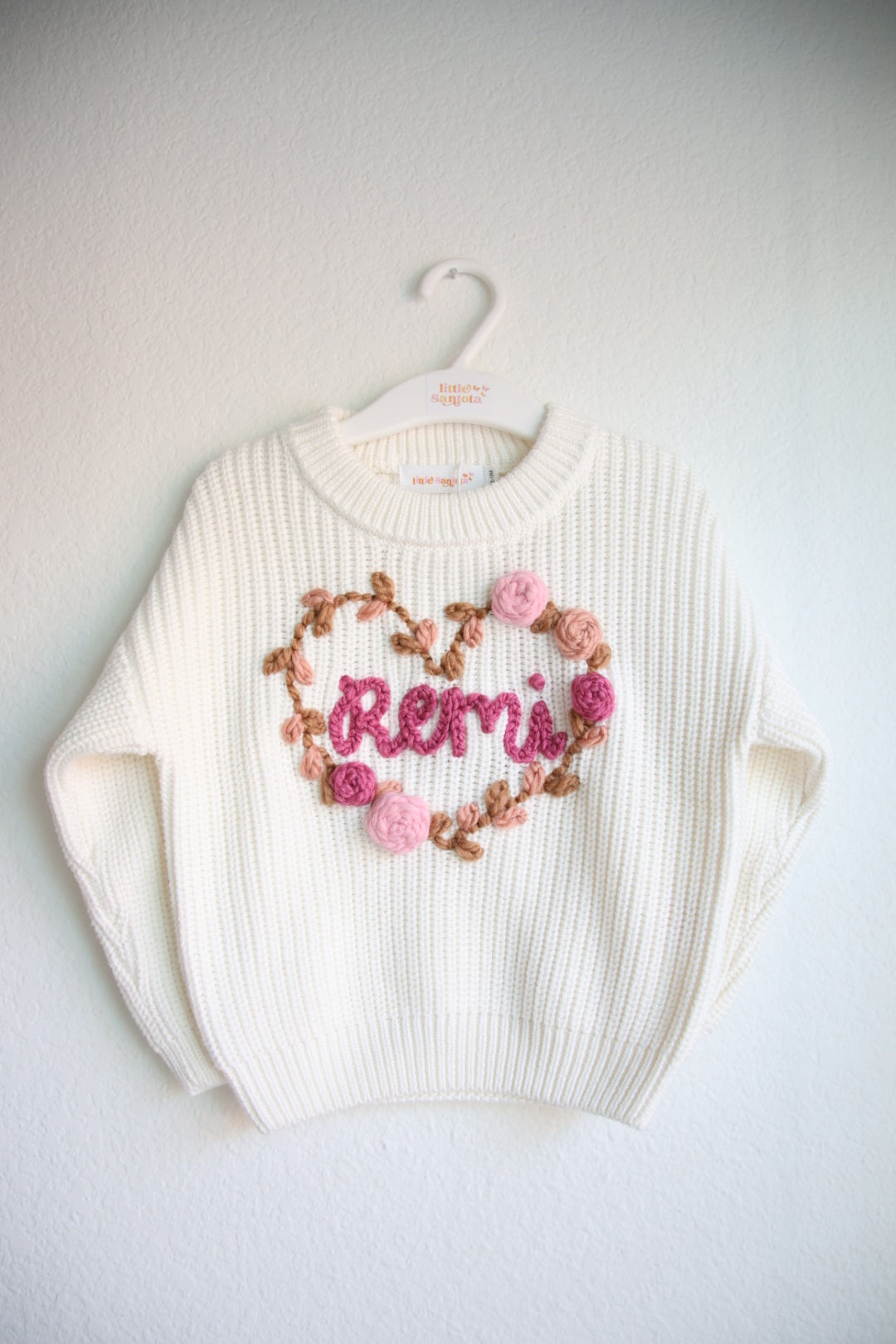 Floral Heart Embroidered Sweater