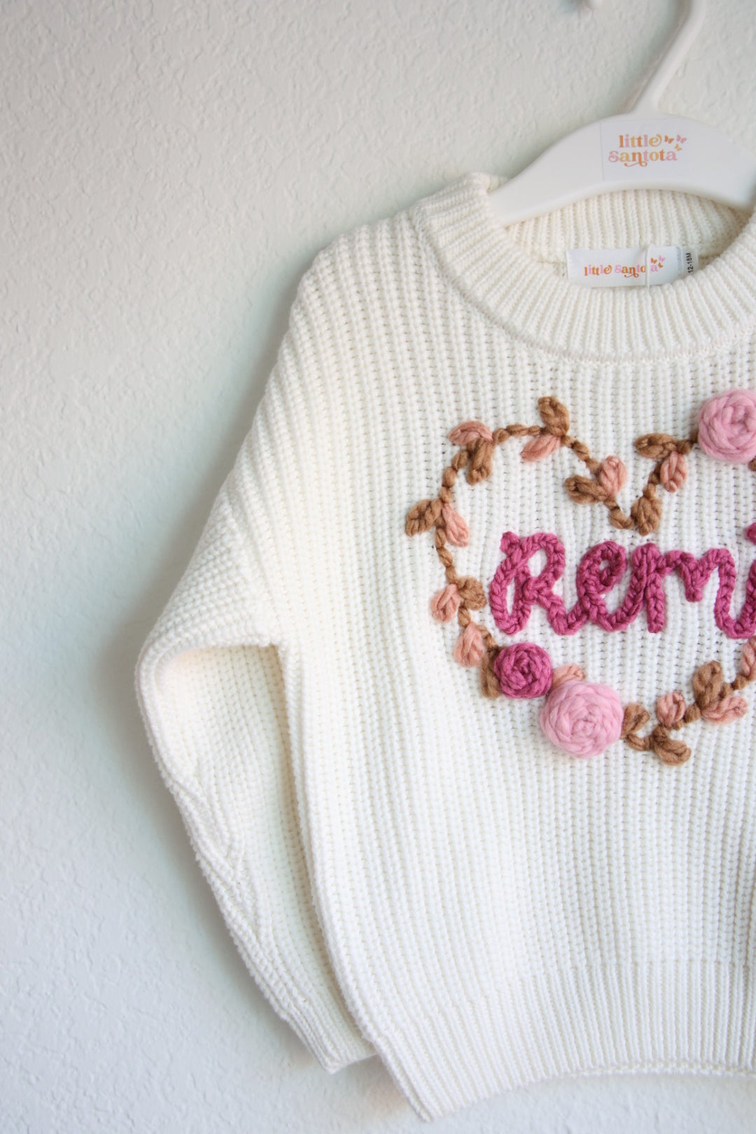 Floral Heart Embroidered Sweater