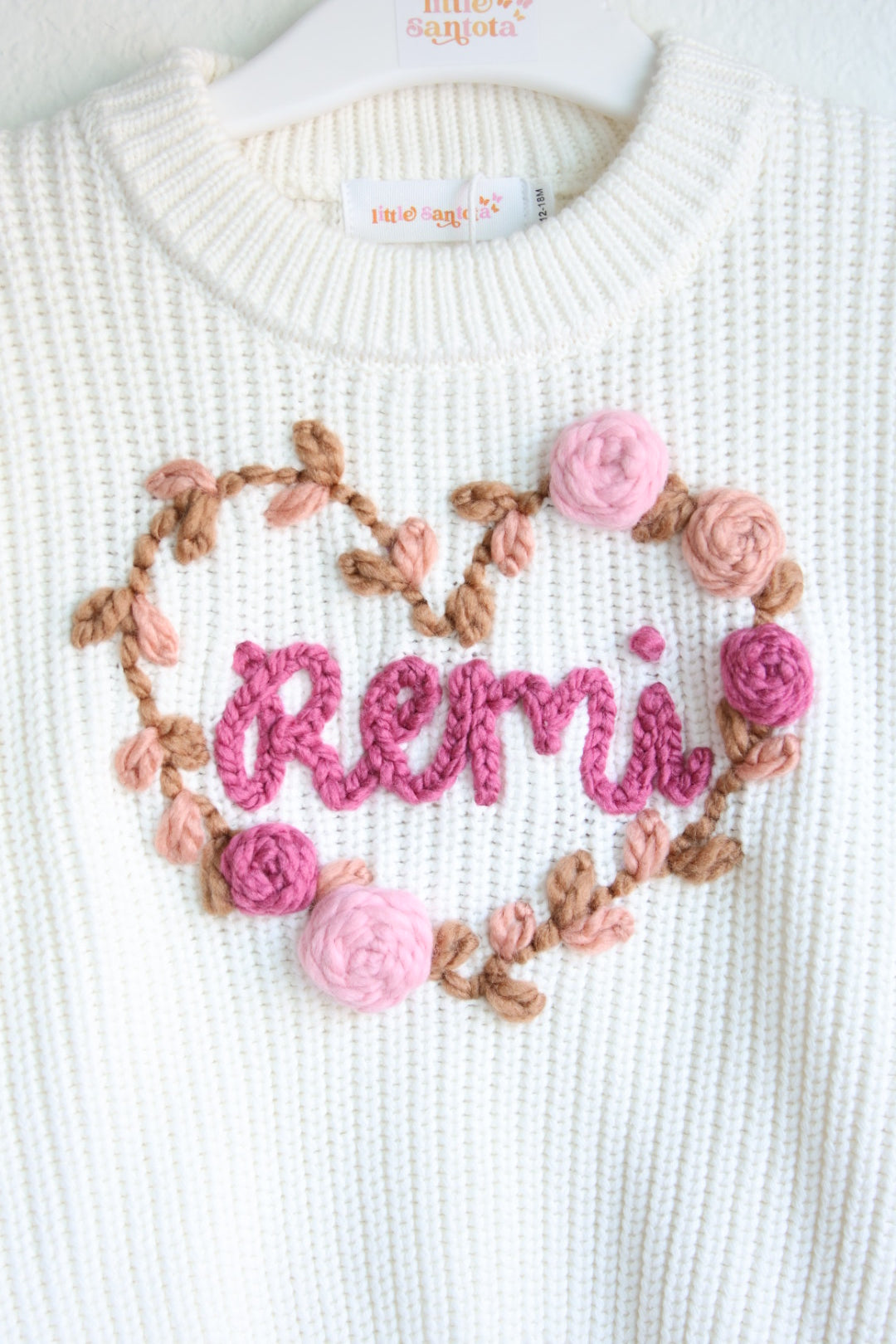 Floral Heart Embroidered Sweater