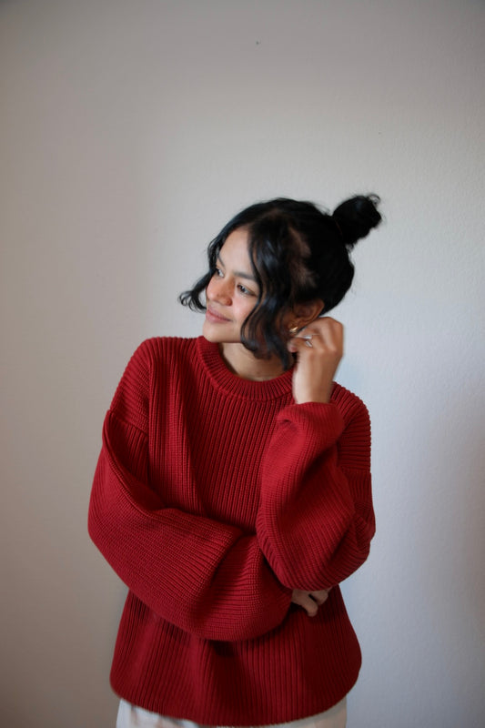 Cotton Sweater | Red |