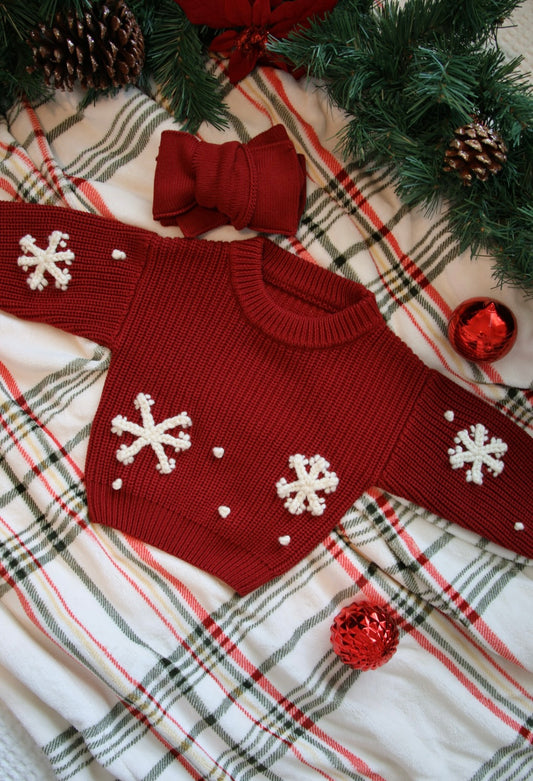 Snow Flake Sweater | Red