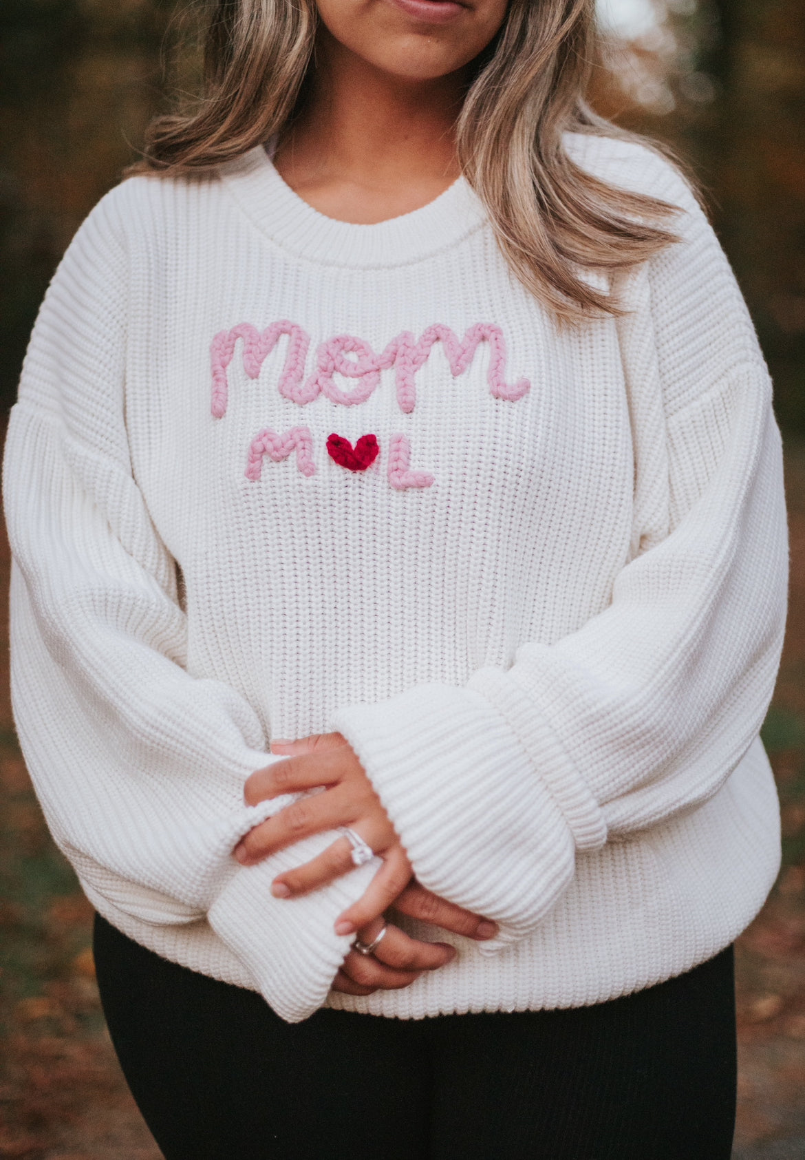 Personalized Embroidered Sweater | Off white |