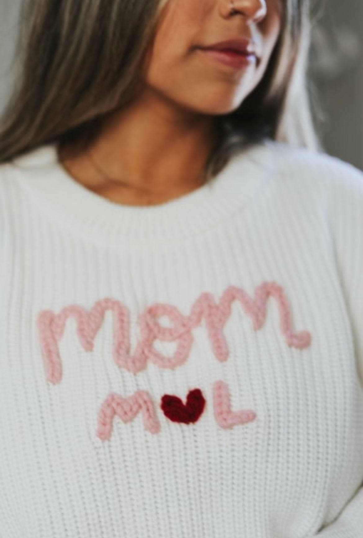 Personalized Embroidered Sweater | Off white |