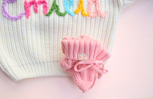 Knitted Pink Booties